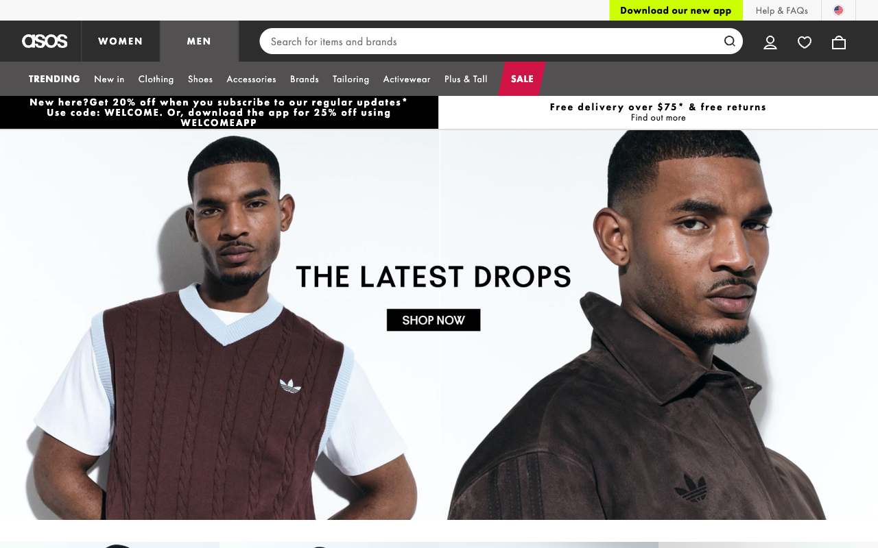 ASOS website preview