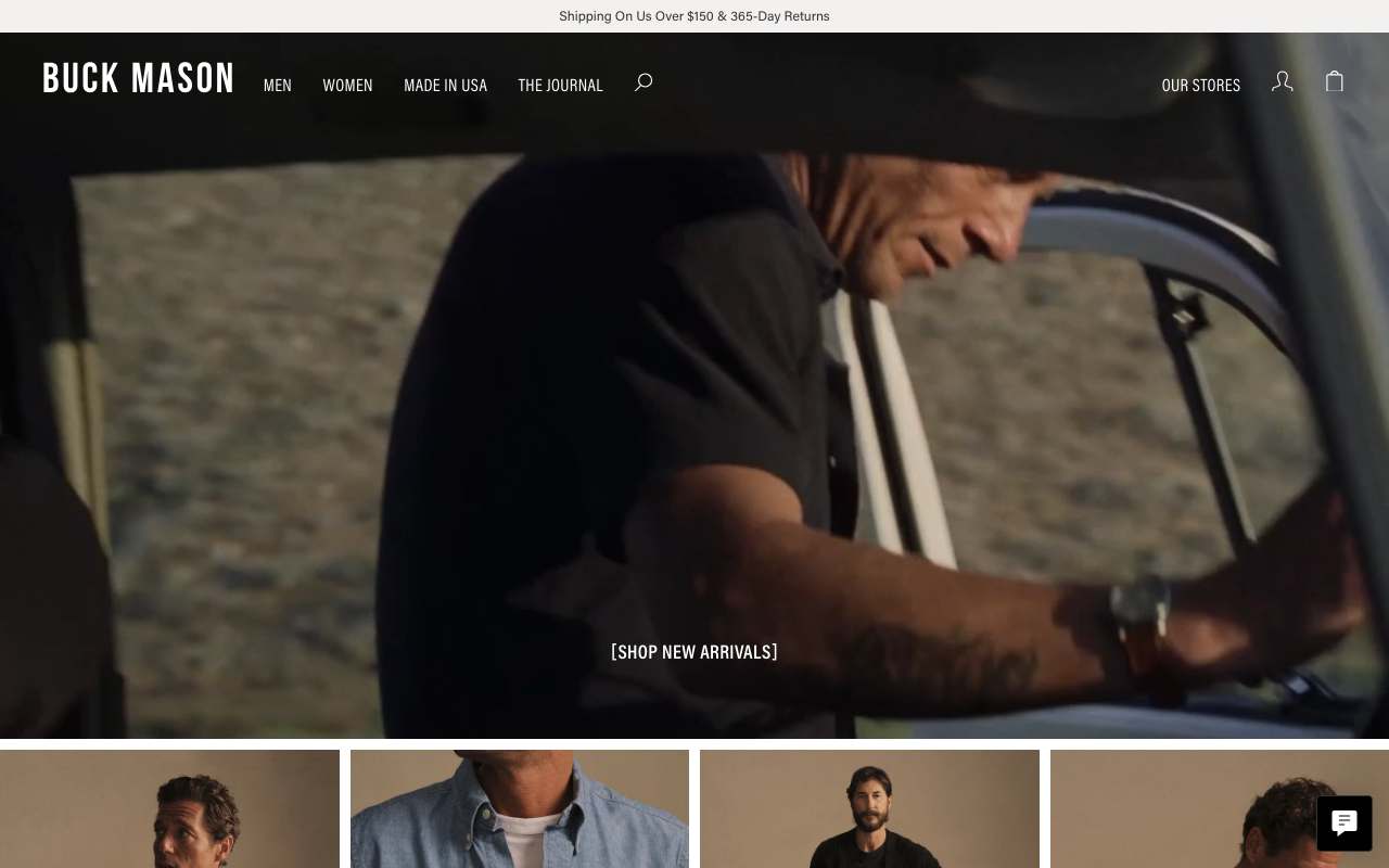 Buck Mason website preview