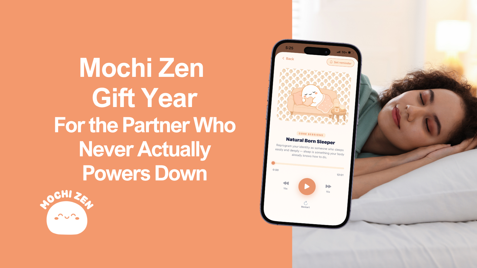 Mochi Zen gift year, a hypnotherapy app for sleep and stress