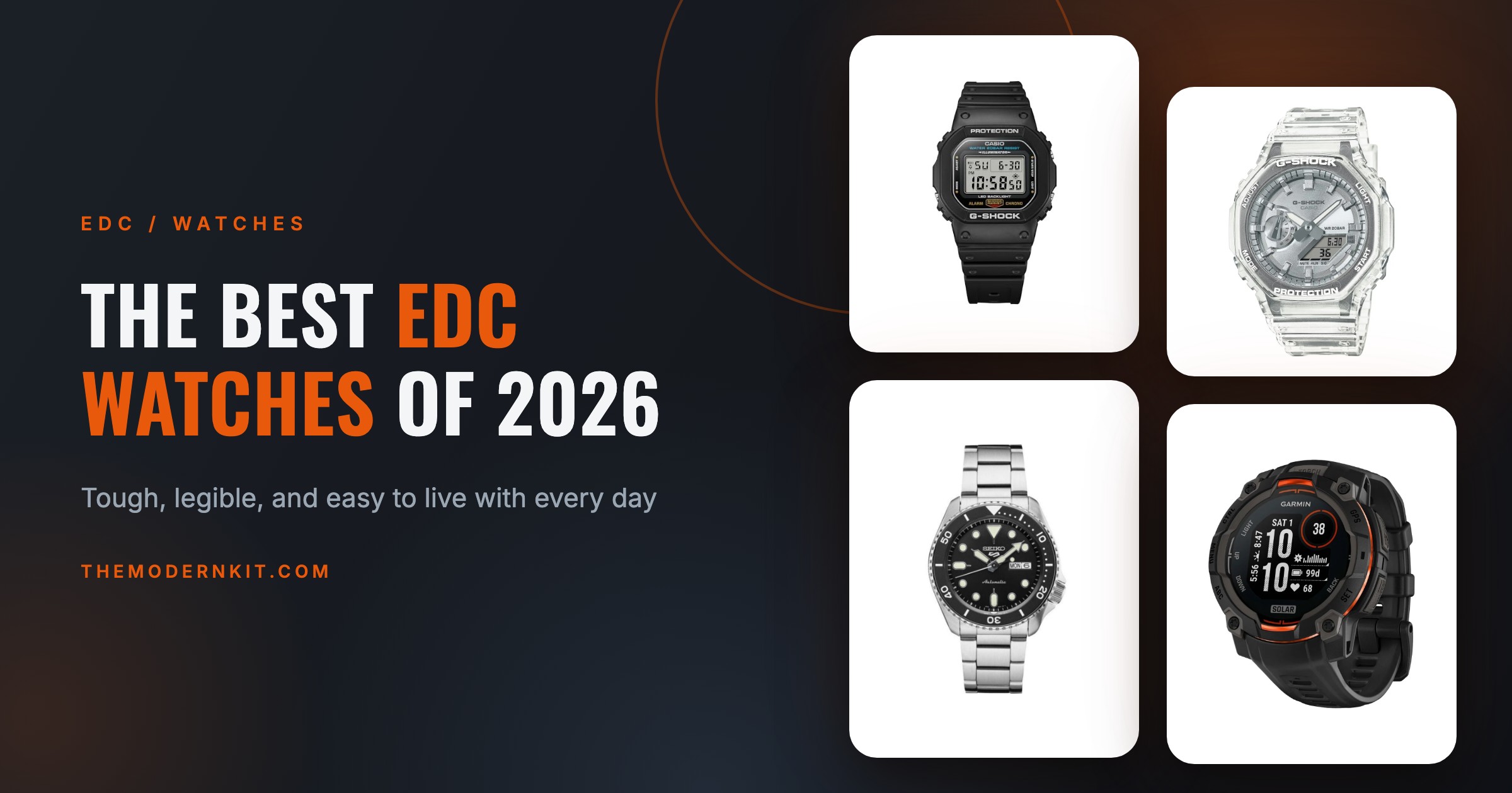 The Best EDC Watches of 2026: G-Shock, Seiko 5, Garmin Instinct and More
