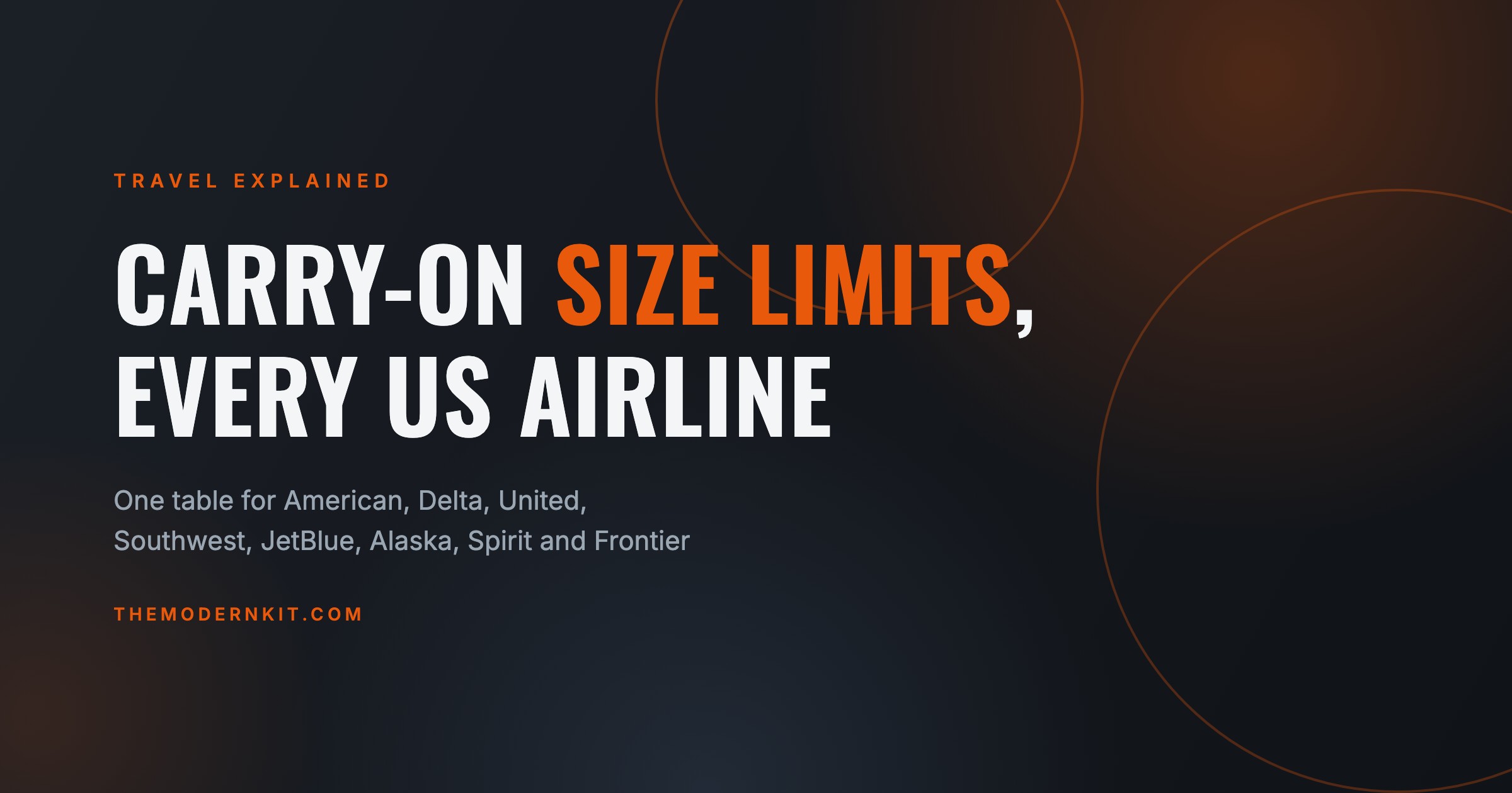 Carry-On Size Limits for Every Major US Airline (2026): What Actually Fits